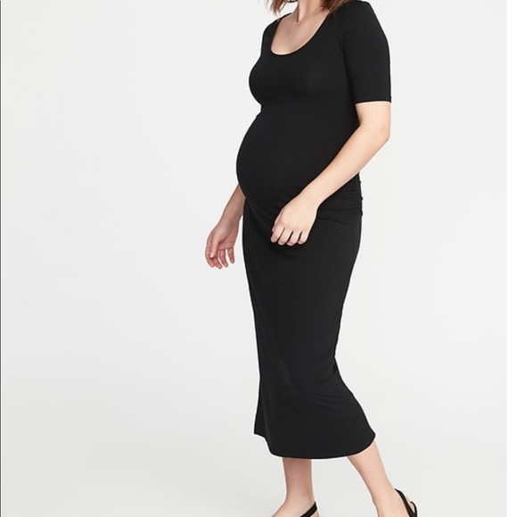 Black maternity midi dress - Picture 2 of 2